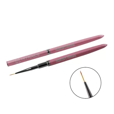 Pincéis rosa para nail art com texto e ponta fina