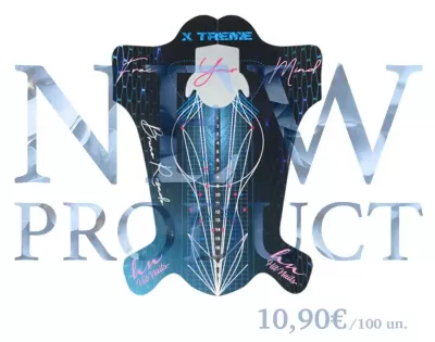 Suporte de moldagem de unhas artificiais em papelão com design e texto visível