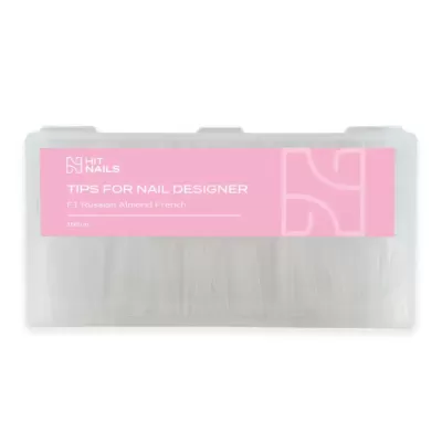 Conjunto de dicas para unhas embalagem rosa e branca