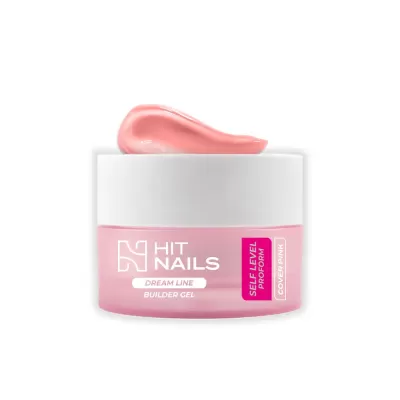 Pote de gel construtor rosa Hit Nails com tampa branca