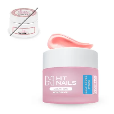 Geleia de construção para unhas rosa em frasco com tampa branca e embalagem pequena