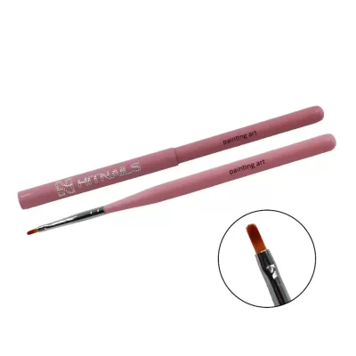 Duas pincéis de pintura cor de rosa com texto 'painting art'