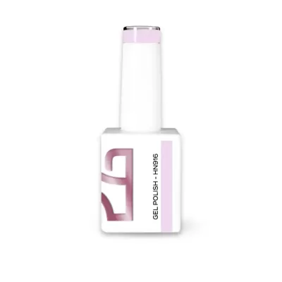 Frasco branco de verniz gel para unhas com tampa branca rosa e texto GEL POLISH - HN916
