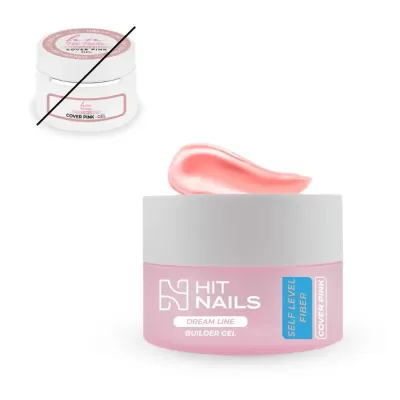 Gel de construção para unhas Hit Nails Dream Line Builder Gel rosa e branco com amostra do produto