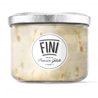 Gelado Fini Premium Gelato em embalagem transparente com tampa prateada