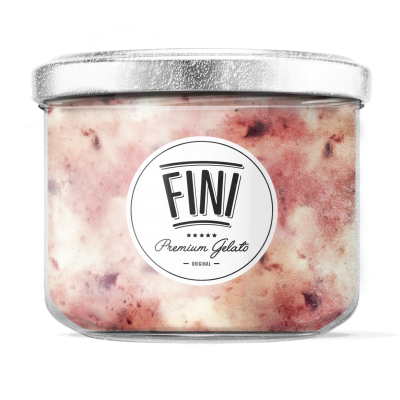 Frasco de gelado FINI Premium Gelato com padrão mesclado creme e vinho