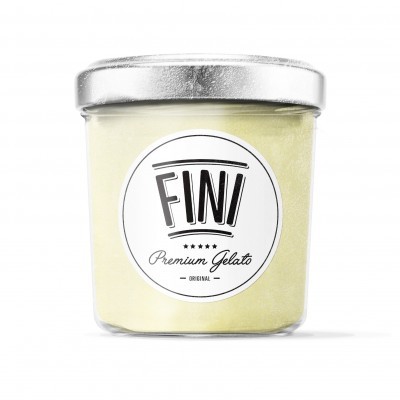 Frasco de gelado FINI Premium Gelato ORIGINAL amarelo claro com tampa prateada