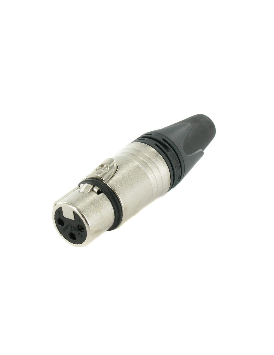 FICHA NEUTRIK NC3FXX XLR FÊMEA Conector XLR prateado com acabamento preto