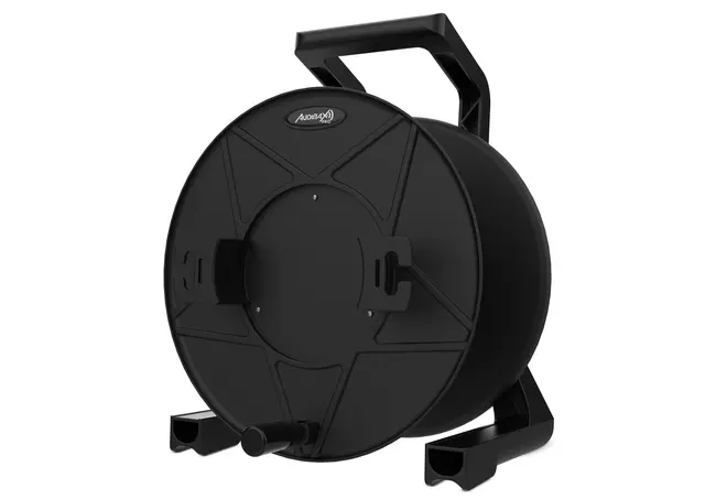 Enrola Cabo Audibax Pro CDM210 260mm Carretel para cabos preto com pega, suporte e manivela