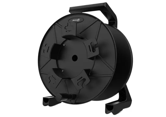 Enrola Cabo Audibax Pro CDM230 320mm Carretel preto de plástico para cabos com suporte e marca Aumox