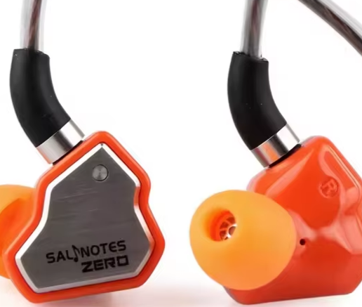 7HZ Salnotes Zero in-Ear Monitor Orange Auriculares intra-auriculares laranja com detalhes metálicos e ponteiras cor de laranja