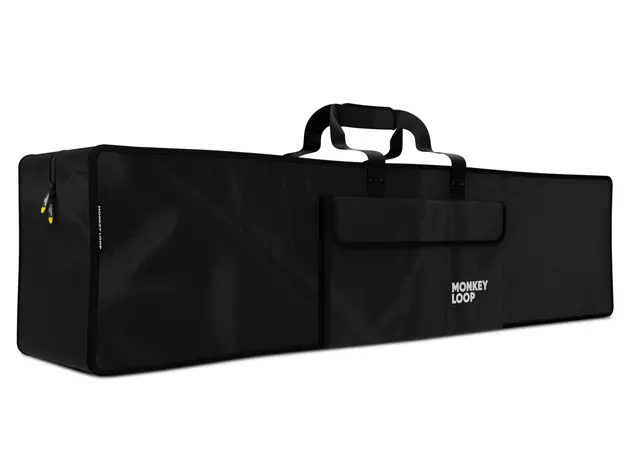 BOLSA DE FERRAGENS P/ BATERIA MONKEY LOOP HB Estojo rígido preto retangular com alça e bolso lateral MONKEY LOOP