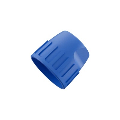 Tampa de plástico azul com textura enrugada