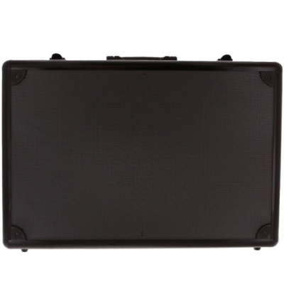 Mala rígida preta com cantos arredondados