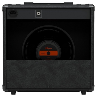 Amplificador preto de guitarra com etiqueta laranja Bugera modelo G20-212