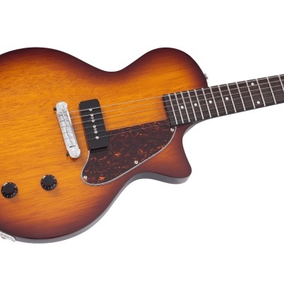 Guitarra elétrica sunburst em fundo branco