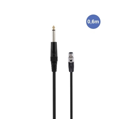 Cabo com conetor jack de 6,35 mm e conetor XLR