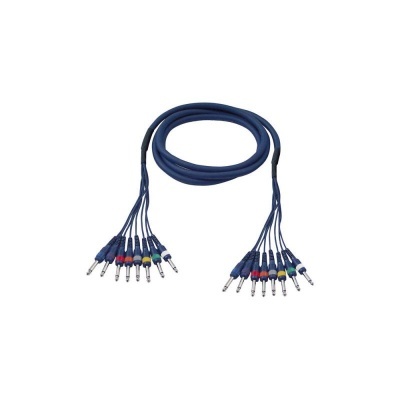 Cabo de áudio com múltiplos conectores jack 6,35 mm coloridos