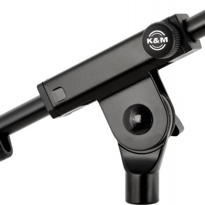Suporte de microfone ajustável preto com logótipo K&M