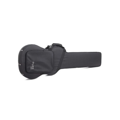 Estojo rígido preto para guitarra elétrica com bolsos externos