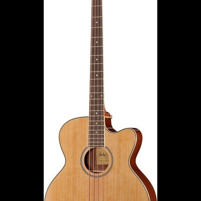 Guitarra acústica de madeira clara com 4 cordas