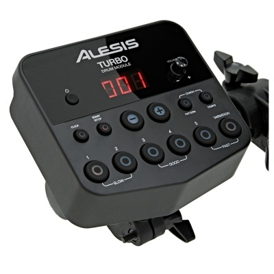 módulo de bateria eletrónica Alesis Turbo Drum Module preto com visor digital e botões