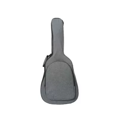 Capa cinza para guitarra com bolso frontal e fechos pretos