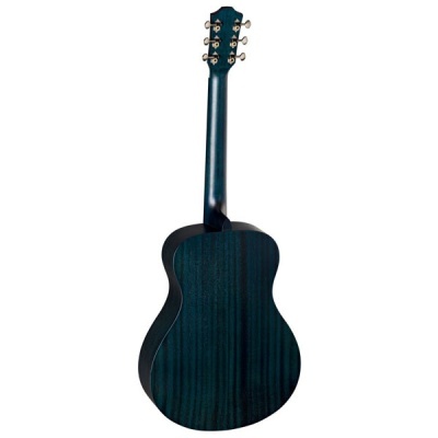 Guitarra acústica azul escuro vista de trás
