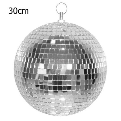 Bola de espelhos disco redonda prateada de 30 cm