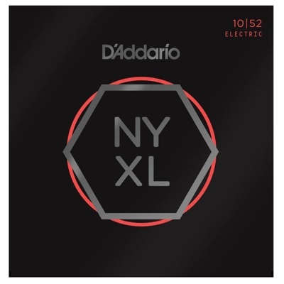 Embalagem preta para cordas de guitarra com texto D'Addario NYXL 10|52 ELECTRIC