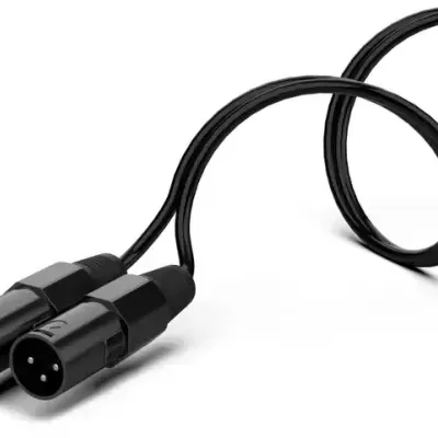 Cabo preto com dois conectores XLR macho