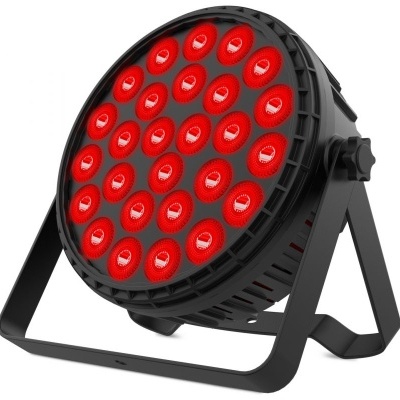 Projetor LED redondo com LEDs vermelhos e suporte preto