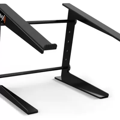 Suporte preto para teclado musical com braços ajustáveis