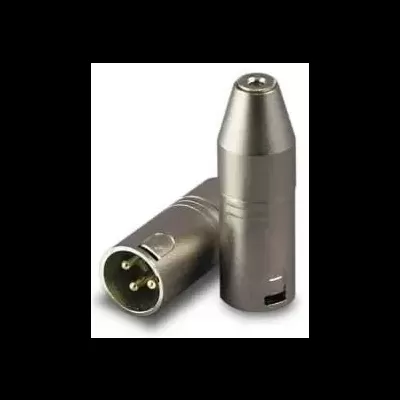 Conector XLR metálico prateado fosco com pinos