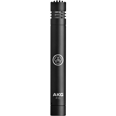 Microfone condensador AKG P170 preto com logotipo e modelo impressos.