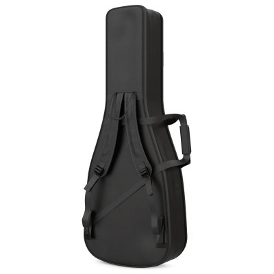 Capa preta de guitarra com bolso frontal e alças ajustáveis