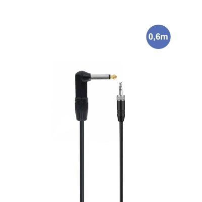 Cabo de áudio com conector jack 3,5 mm e 6,35 mm em ângulo