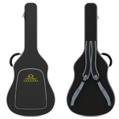 Capa preta para guitarra com bolso e alças ajustáveis