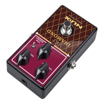 Pedal de efeito para guitarra NUX '63 Diamond, preto e vinhoso, com botões e chave