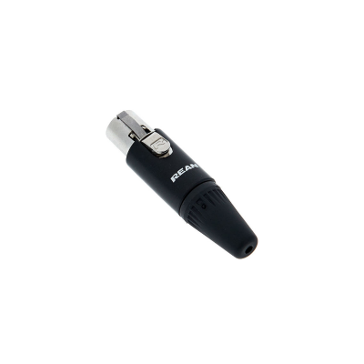 Conector XLR fêmea preto com texto REAN NYS373