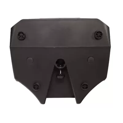 Base preta de plástico rígido com parafusos e encaixe central