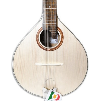 Bandolim em madeira clara com etiqueta Portugal Sou Eu