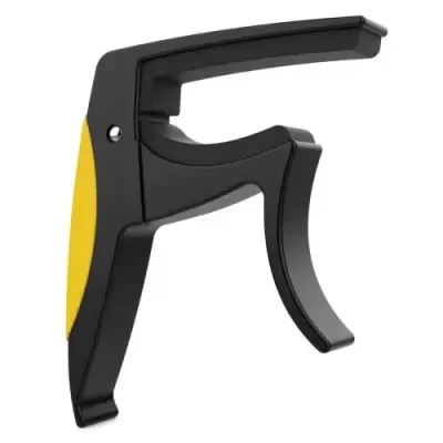 Capotraste para guitarra preto com detalhe amarelo