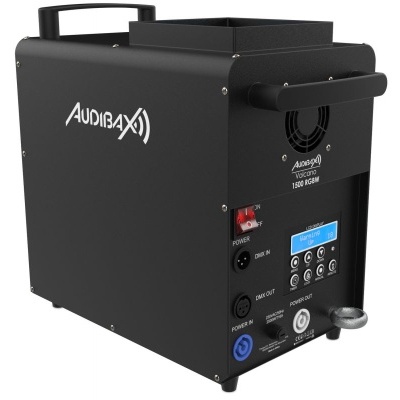 Unidade eletrónica preta metálica com botões, mostradores e ecrã digital