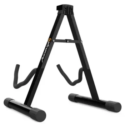 Suporte para guitarra preto dobrável tipo cavalete