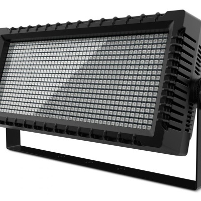 Refletor retangular preto com LEDs e suporte de metal