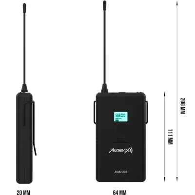 Dispositivo eletrónico preto com antena e visor digital