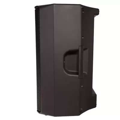 Coluna de som preta com asa para transporte