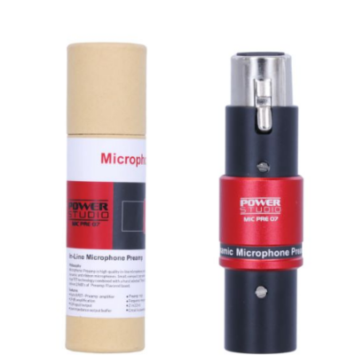 Pré-amplificador de microfone Power Studio MIC PRE 07 com embalagem cilíndrica