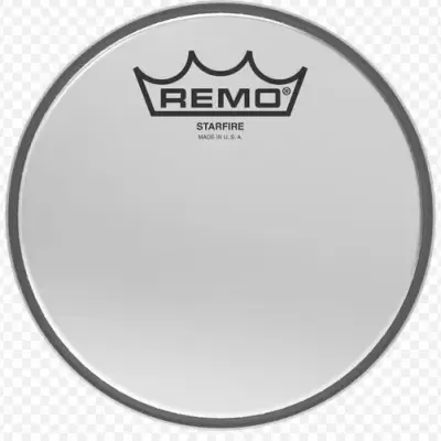 Pele de bateria branca redonda REMO Starfire com aro prateado